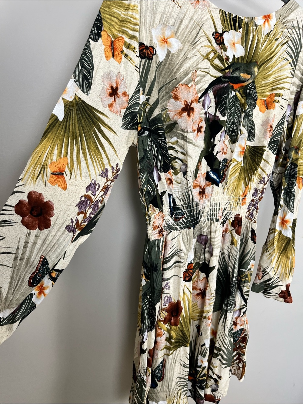 H&M Tropical Print Long Sleeve Dress - Picture 3 of 7